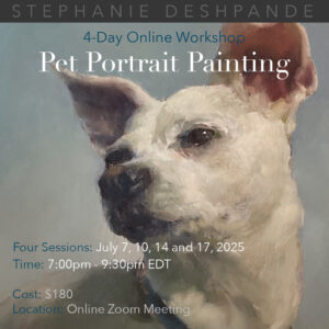 Pet Portrait Painting: 4-Day Workshop Online (Dog Demonstration)